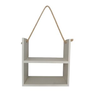 Nicho Suspenso Decorativo 40x40cm com Corda Sisal – Ideal para Quarto e Banheiro