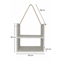 Ver imagem 6 de Nicho Suspenso Decorativo 40x40cm com Corda Sisal – Ideal para Quarto e Banheiro