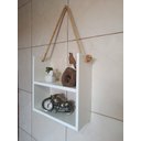 Ver imagem 3 de Nicho Suspenso Decorativo 40x40cm com Corda Sisal – Ideal para Quarto e Banheiro