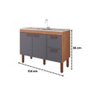 Ver imagem 4 de Gabinete de Cozinha com 2 Portas Balcão para Pia 100% MDF:Freijó/Titanium