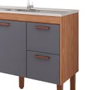 Ver imagem 3 de Gabinete de Cozinha com 2 Portas Balcão para Pia 100% MDF:Freijó/Titanium