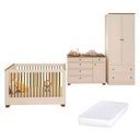 Ver imagem 2 de Quarto de Bebê com Berço, Colchão, Cômoda e Guarda-Roupa Baby Ananda Casatema MadeiraOriginals Bege