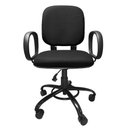 Ver imagem 2 de Cadeira de Escritório Giratória Reforçada 200 Kg Po com Regulagem de Altura Tecido Preta