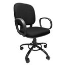 Ver imagem 3 de Cadeira de Escritório Giratória Reforçada 200 Kg Po com Regulagem de Altura Tecido Preta