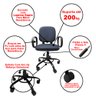 Cadeira de Escritório Giratória Reforçada 200 Kg para Obeso Po com Regulagem de Altura Tecido Preta - 7