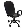Cadeira de Escritório Giratória Reforçada 200 Kg para Obeso Po com Regulagem de Altura Tecido Preta - 4