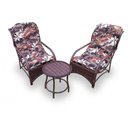 Ver imagem 2 de Conjunto de Poltronas Fibra Sintética Espreguiçadeira Promo - 2 Poltronas + Mesa Centro - Tecido Rev