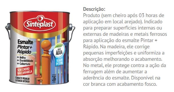 Fundo Universal Antif Base Água Pintar+Rápido 3,6Lt - Branco - 2
