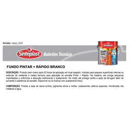 Fundo Universal Antif Base Água Pintar+Rápido 3,6Lt - Branco - 3