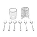 Ver imagem 5 de Conjunto de 06 Colheres com Suporte de Zamac Niquelado Crystal Prata 3734 Lyor