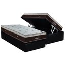 Ver imagem 1 de Conjunto Box Baú Solteiro: Colchão Espuma Ortobom Superpocket Sleep King + Base Crc Suede Black(