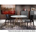 Ver imagem 2 de Mesa Jantar Redonda Mona Tampo Vidro Off White Base Mel 98 Cm - 44218