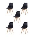 Ver imagem 1 de Kit C|5 Cadeira Leda Preta - Charles Eames Wood com Almofada