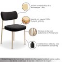 Ver imagem 3 de Kit 4 Cadeiras Sala de Jantar Lisa Pés Champanhe Linho Grafite m² - Monari Design