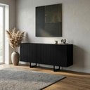 Ver imagem 1 de Aparador Buffet para Sala de Jantar 4 Portas 180cm Pés Industrial Alina N01 Preto - Lyam Decor