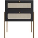 Ver mais imagens de Cabeceira Queen 160cm e 2 Mesas Laterais 2 Gavetas Industrial Indy A03 Nero - Lyam Decor