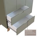 Ver imagem 5 de Guarda-Roupa Infantil 3 Portas e 2 Gavetas 100% MDF Alice Verde/Verti/Louro Freijó Grann