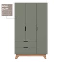 Ver imagem 7 de Guarda-Roupa Infantil 3 Portas e 2 Gavetas 100% MDF Alice Verde/Verti/Louro Freijó Grann