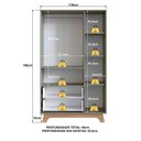 Ver imagem 4 de Guarda-Roupa Infantil 3 Portas e 2 Gavetas 100% MDF Alice Verde/Verti/Louro Freijó Grann