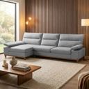 Ver imagem 1 de Estofados Blumenau 3 Lugares Chaise Boucle Cinza