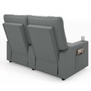 Ver imagem 7 de Poltrona de Cinema Reclinável 2 Lugares Baú Usb Mallie Fh9 Pu Cinza - Mpozenato