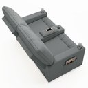 Ver mais imagens de Poltrona de Cinema Reclinável 2 Lugares Baú Usb Mallie Fh9 Pu Cinza - Mpozenato