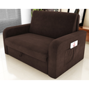 Ver imagem 1 de Sofá Cama com Baú 2 Lugares Harry Suede Marrom