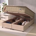 Ver imagem 4 de Cama Box Baú Colchão Casal Queen Probel Molas Guarda Costas Max 158x81cm Bege/branco Bege