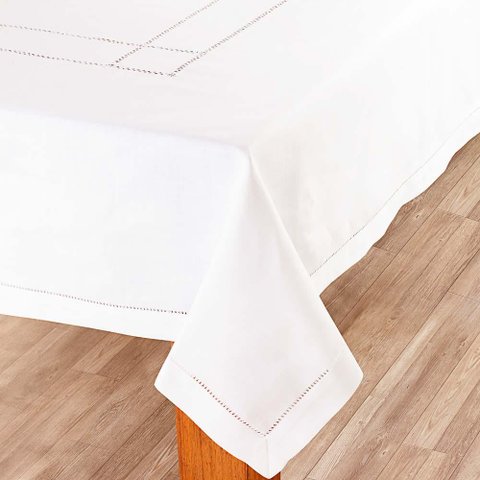 Toalha de Mesa Quadrada 180x180cm 202 - Rafimex Branca