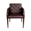 Ver imagem 3 de Kit 8 Poltronas Costura Capitonê Sala Espera Escritório - Marrom - Cor: Marrom