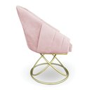Ver imagem 5 de Kit 2 Poltronas Luxo Alana Suede Rosa Bebê Base de Ferro Dourado - Pallazio