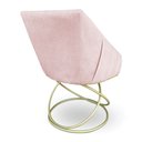 Ver imagem 6 de Kit 2 Poltronas Luxo Alana Suede Rosa Bebê Base de Ferro Dourado - Pallazio