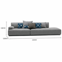 Ver imagem 4 de Sofá de 3 Lugares com Chaise, Revestimento em Linho Sintético Cinza, 2,50m