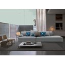 Ver imagem 2 de Sofá de 3 Lugares com Chaise, Revestimento em Linho Sintético Cinza, 2,50m