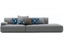 Ver imagem 3 de Sofá de 3 Lugares com Chaise, Revestimento em Linho Sintético Cinza, 2,50m
