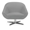 Ver imagem 4 de Kit 02 Poltronas Giratória Giovana Suede Cinza Base Cromada - D’Rossi