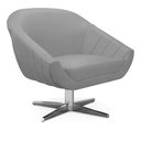 Ver imagem 3 de Kit 02 Poltronas Giratória Giovana Suede Cinza Base Cromada - D’Rossi