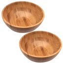 Ver imagem 1 de Jogo 2 Saladeiras de Bambu Natural 28cm Bowl Fundo Oikos Salada Frutas Sobremesa