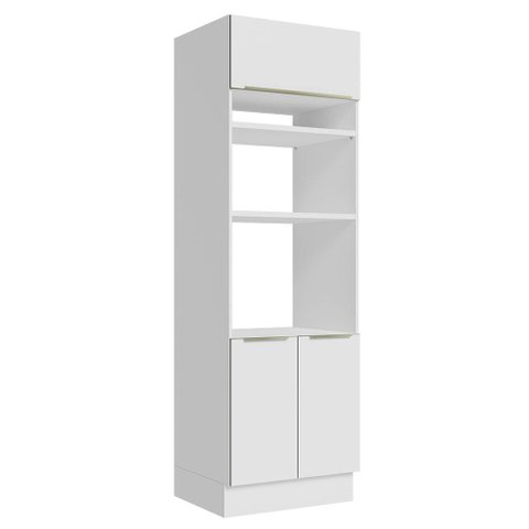 Torre Quente Madesa Lux 70 cm 3 Portas Branco/Branco Veludo