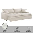 Ver imagem 3 de Sofá Cama 2,7m Elegance Linho Meu Sofá Online