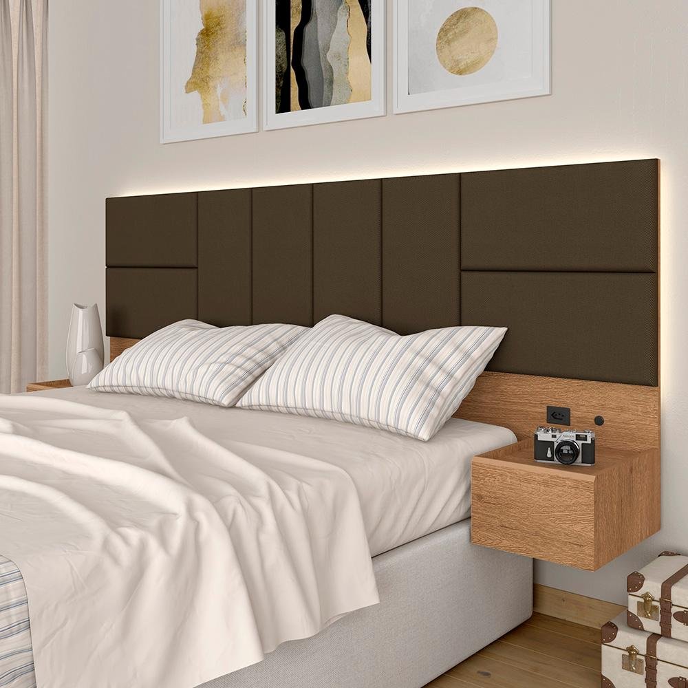 Cabeceira Suspensa Cama Queen com Led Malibu - M. Arapongas - 1