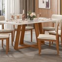 Ver imagem 3 de Mesa de Jantar Benedicta com 6 Cadeiras Class Palha 160cm