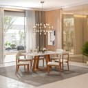 Ver imagem 2 de Mesa de Jantar Benedicta com 6 Cadeiras Class Palha 160cm
