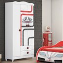 Ver imagem 2 de Jogo de Quarto Infantil Completo com Cama Guarda Roupa e Cômoda Fast Car - Móveis Estrela