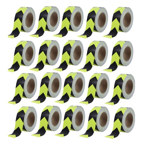 Faixa Refletiva Sinalizadora Kit 20 Uni 25 Metros Seta Segurança Fluorescente Caminhao Transito Via 