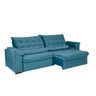 Sofá Retrátil e Reclinável 250 cm Oriental Veludo Azul Turquesa Chamby Móveis - 2