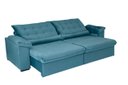 Ver imagem 3 de Sofá Retrátil e Reclinável 250 cm Oriental Veludo Azul Turquesa Chamby Móveis