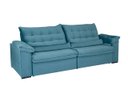 Ver imagem 4 de Sofá Retrátil e Reclinável 250 cm Oriental Veludo Azul Turquesa Chamby Móveis