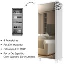 Ver imagem 3 de Armario Multiuso Sapateira 1 Porta com Espelho 00703502 Branco Lpa