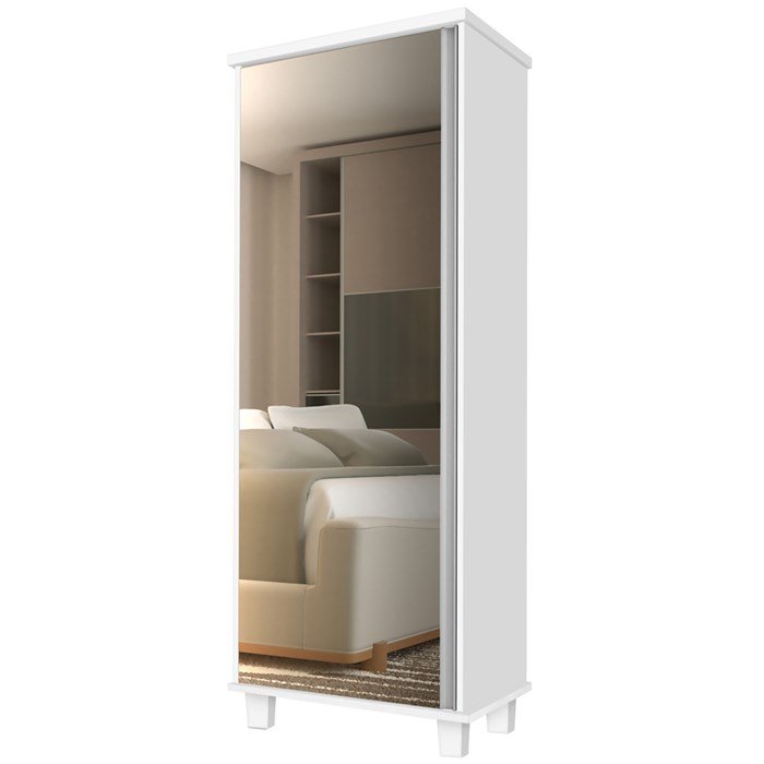 Armario Multiuso Sapateira 1 Porta com Espelho 00703502 Branco Lpa Menor preço em Armario Multiuso Sapateira 1 Porta com Espelho 00703502 Branco Lpa
